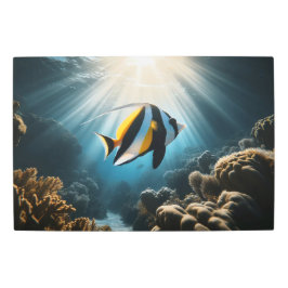 熱帯魚が生息する日鮮やか照サンゴ礁 メタルプリント