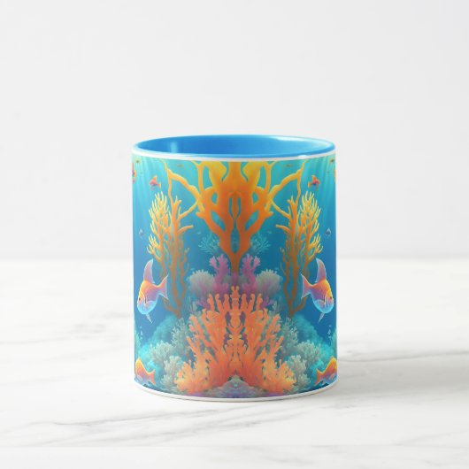 熱帯魚で水中に マグカップ (中央)