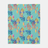 熱帯魚とサンゴ フリースブランケット (正面)