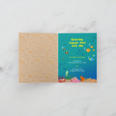 熱帯魚とシュノーケリングをする少年の誕生日パーティー 招待状 (内部)