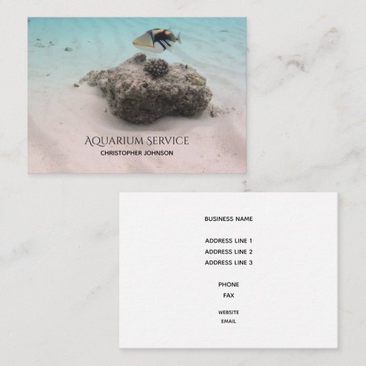 熱帯魚のアクアリウムサービス維持 名刺 (正面/裏面)