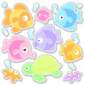 熱帯魚のステッカーがかわいい シール (正面)
