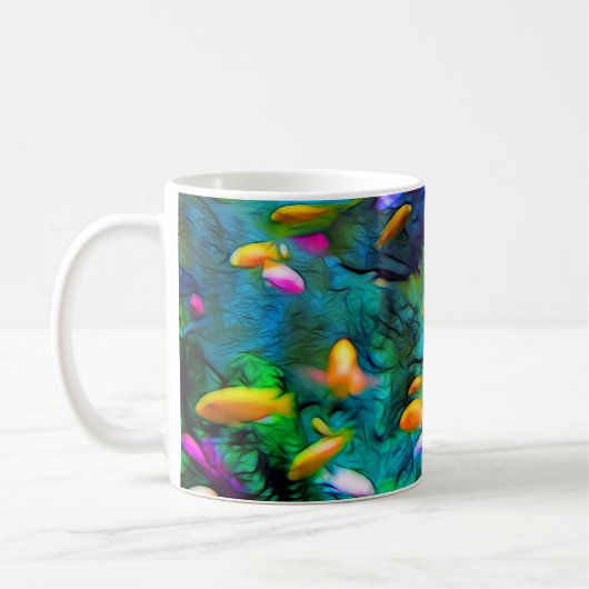 熱帯魚のスペクトロール芸術 コーヒーマグカップ (左)