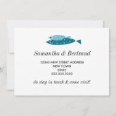 熱帯魚のパターンの新住所 案内状 (裏面)