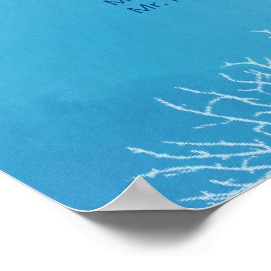 熱帯魚のビーチ結婚式のディナーの座席表 ポスター (角)