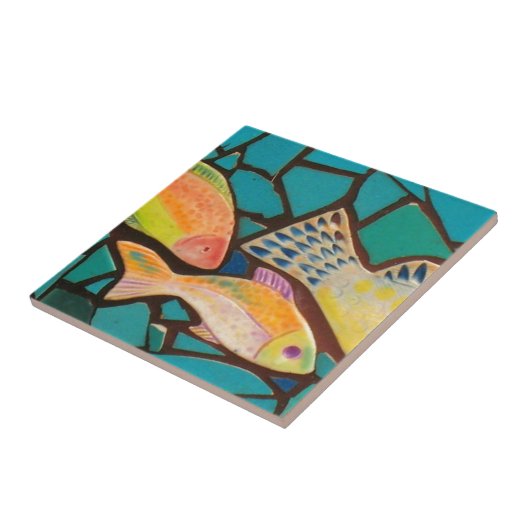 熱帯魚のモザイク タイル (側面)