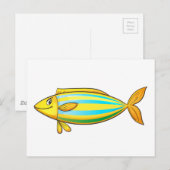 熱帯魚の単離白身 ポストカード (正面/裏面)
