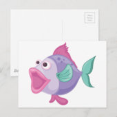 熱帯魚の単離白身 ポストカード (正面/裏面)