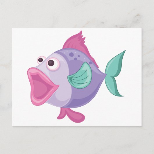 熱帯魚の単離白身 ポストカード (正面)