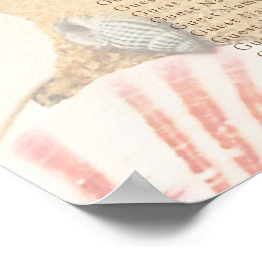 熱帯魚の国旗のビーチ結婚式の座席表 ポスター (角)