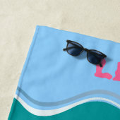 熱帯魚の女の子とシュノーケリング誕生日パーティー ビーチタオル (インサイチュ)