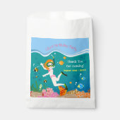 熱帯魚の女の子とシュノーケリング誕生日パーティー フェイバーバッグ (正面)