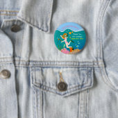 熱帯魚の女の子とシュノーケリング誕生日パーティー 缶バッジ (インサイチュ)