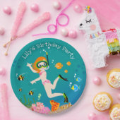 熱帯魚の女の子の誕生日パーティーでシュノーケリング ペーパープレート (パーティー)