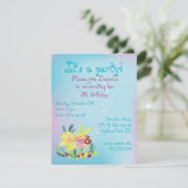 熱帯魚の子供の誕生日パーティーの招待 招待状 (スタンド正面)