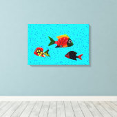 熱帯魚の引き伸ばしキャンバス キャンバスプリント (インサイチュ (ウッドフロア))