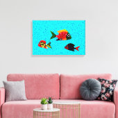 熱帯魚の引き伸ばしキャンバス キャンバスプリント (インサイチュ (リビング))