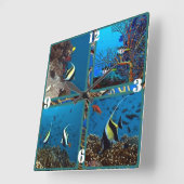 熱帯魚の情景壁時計 スクエア壁時計 (傾斜)