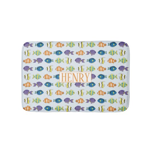 熱帯魚の柄カスタム小バスマット バスマット (正面)