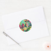 熱帯魚の水中シーン ラウンドシール (封筒)