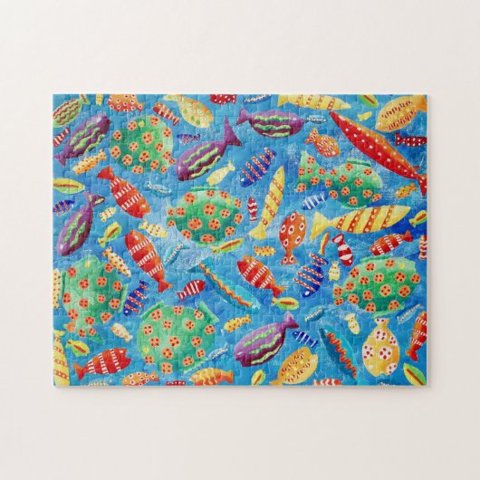 熱帯魚の水中海洋生物の絵 ジグソーパズル (横)