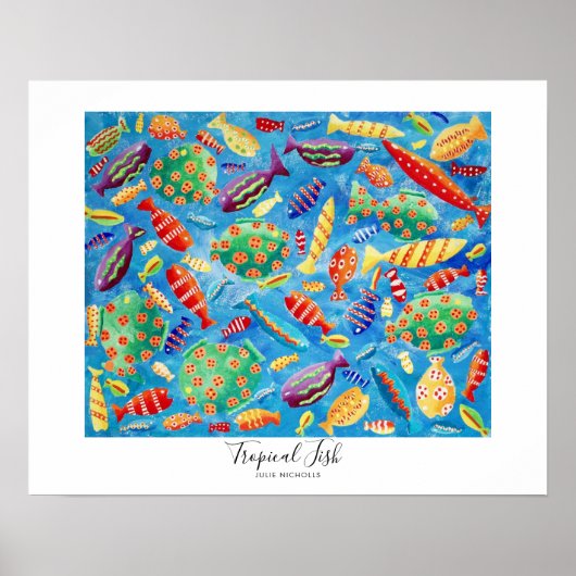 熱帯魚の水中海洋生物の絵 ポスター (正面)