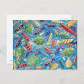 熱帯魚の水中海洋生物絵を描の ポストカード (正面/裏面)