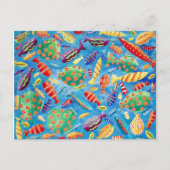 熱帯魚の水中海洋生物絵を描の ポストカード (正面)