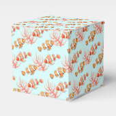 熱帯魚の水彩色パターン(の模様が)ある好色箱 フェイバーボックス (正面サイド)