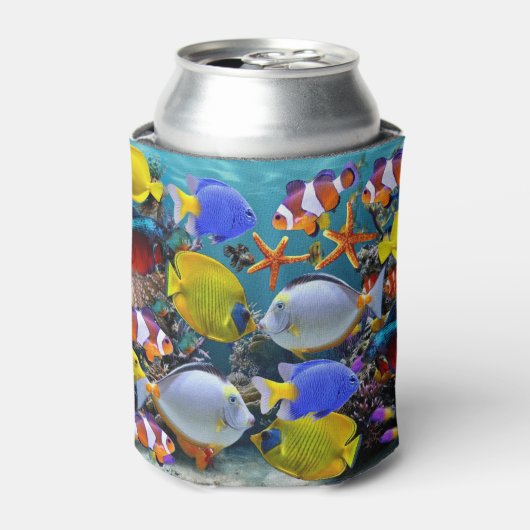 熱帯魚の水族館 釣り 缶クーラー (缶正面)
