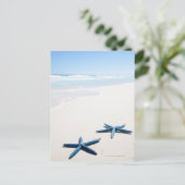 熱帯魚の水辺に青いヒトデが二つ ポストカード (スタンド正面)