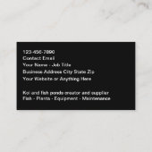 熱帯魚の池と庭園 名刺 (裏面)