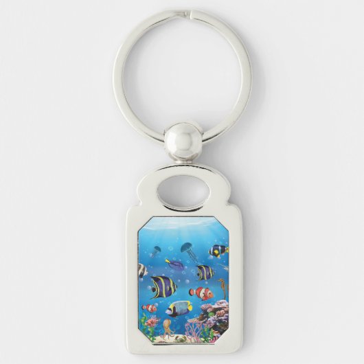 熱帯魚の泳ぐ海底 キーホルダー (正面)