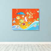 熱帯魚の海キャンバス キャンバスプリント (インサイチュ (ウッドフロア))