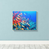 熱帯魚の海底サンゴ礁 キャンバスプリント (インサイチュ (ウッドフロア))