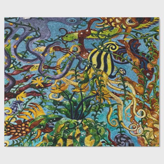 熱帯魚の海抽象芸術芸術 ラッピングペーパー (フラット)