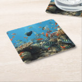 熱帯魚の無秩序 スクエアペーパーコースター (アングル)