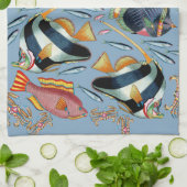 熱帯魚の珊瑚礁 キッチンタオル (折り畳み)