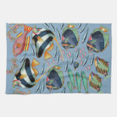 熱帯魚の珊瑚礁 キッチンタオル (横)