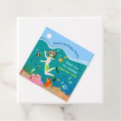 熱帯魚の男の子の誕生日パーティーでシュノーケリング フェイバータグ (インサイチュ)