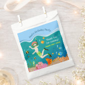 熱帯魚の男の子の誕生日パーティーでシュノーケリング フェイバーバッグ (クリップ留めされた状態)