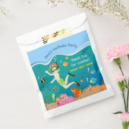 熱帯魚の男の子の誕生日パーティーでシュノーケリング フェイバーバッグ