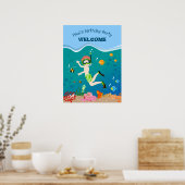 熱帯魚の男の子の誕生日パーティーでシュノーケリング ポスター (キッチン)