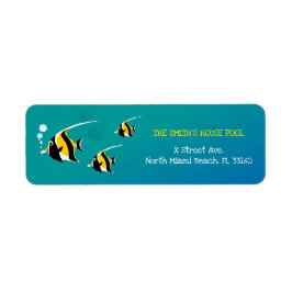 熱帯魚の男の子の誕生日パーティーでシュノーケリング ラベル