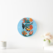 熱帯魚の盛り合わせサンダー_コーブ ラウンド壁時計 (ホーム)