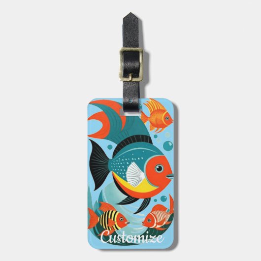 熱帯魚の盛り合わせサンダー_コーブ ラゲッジタグ (正面縦)