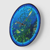 熱帯魚の素晴らしバリアリーフコーラルシー ラージ壁時計 (傾斜)