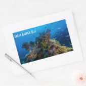 熱帯魚の素晴らしバリアリーフコーラルシー 長方形シール (封筒)