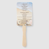 熱帯魚の貝殻ビーチ結婚式プログラムファン ハンドファン (裏面)