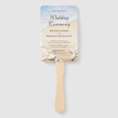 熱帯魚の貝殻ビーチ結婚式プログラムファン ハンドファン (正面)